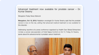 Advanced treatment now available for prostate cancer – Dr. Kumar Swamy